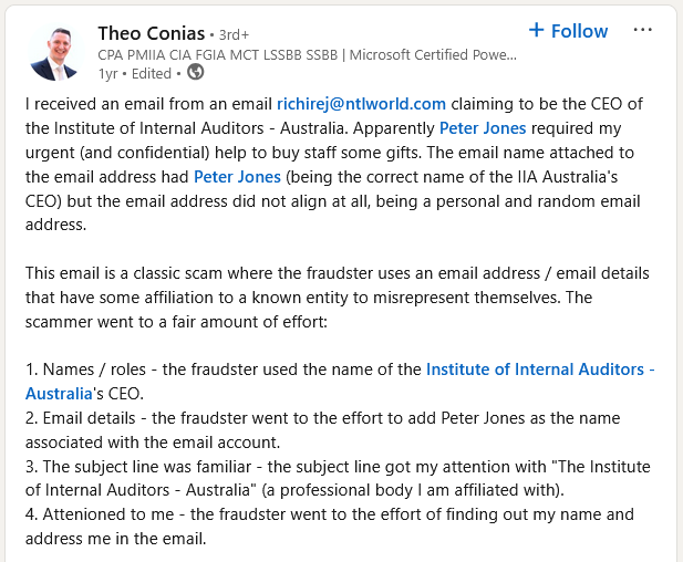 Email Scam Incident